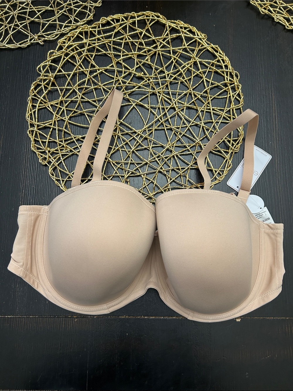 Elomi Beige Strapless Bra Full Coverage Smooth, seamless bra 38I plus size bra - Picture 7 of 10